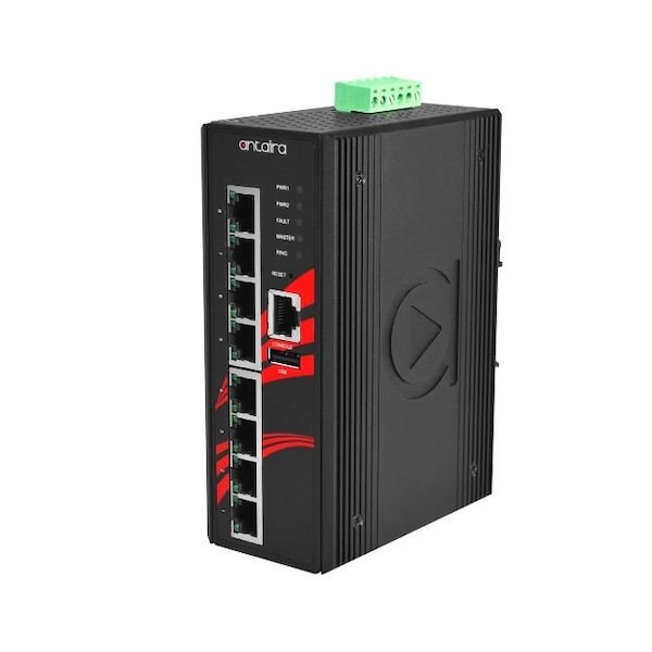 8-Port Industrial PoE+ Light Layer 3 Managed Ethernet Switch